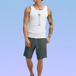Uniplanet store Printed Cotton Innerwear Vests UVM-AWESOME-LYF-WHT-S image 2
