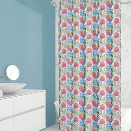 ArtzFolio Blue & Pink Aqua Printed Waterproof Shower Curtain-image-37