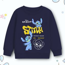 Disney By Miss and Chief Girls Printed Round Neck Long Sleeves Sweatshirt-picture-0