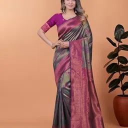 DIVASTRI Woven Design Zari Banarasi Saree-image-76