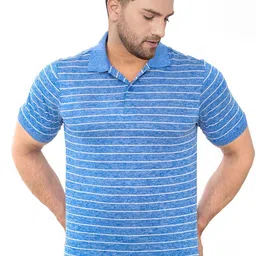 Bishop Cotton Men Striped Polo Collar T-shirt-picture-17