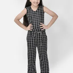 FNOCKS Girls Checked Basic Jumpsuit-15