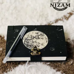 nizam handicraft Moon Print special binding A5 Diary Un-Ruled A5 Diary 200 200 Pages image 2