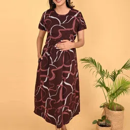 GOLDSTROMS Women Print A-Line Maternity Dress-image-79