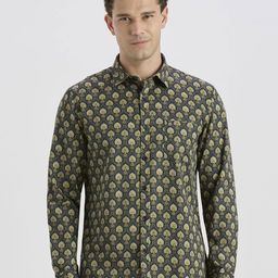 ROCKING SWAMY Men Regular Fit Ethnic Printed Cotton Shirt-image-89