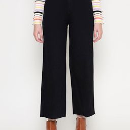 Madame Women Mid Rise Wide Leg Cropped Jeans-image-93