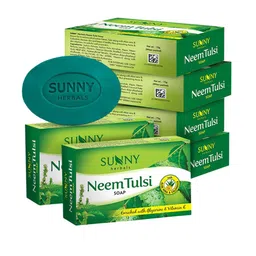 SUNNY HERBALS Set Of 6 Neem Tulsi Soap Enriched With Glycerine & Vitamin E - 75 g Each-15