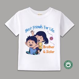 BLUSHES Kids Typography Printed Round Neck Cotton T-shirt-42