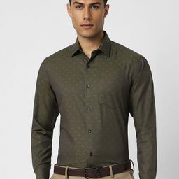 Van Heusen Men Spread Collar Abstract Printed Cotton Slim Fit Formal Shirt-image-77