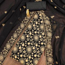 SAINOOR Embroidered Silk Georgette Unstitched Dress Material-image-54