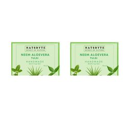 NATSBYTE Set Of 2 Neem Aloevera & Tulsi Bathing Bar- 120 g Each image 2