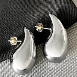Crazy Fashion Stainless Steel Teardrop Shaped Drop Earrings-image-64