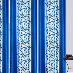BELLA TRUE Blue & White 3 Pieces Floral Door Curtains-picture-30