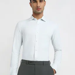 Park Avenue Men Slim Fit Textured Spread Collar Formal Shirt-image-55