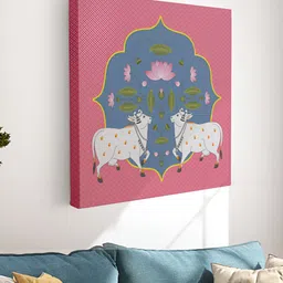 Myntra Elegant Homes Pink & Blue 1 Piece Canvas Other Wall Paintings-picture-47