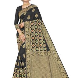 Maroosh Floral Zari Silk Banarasi Saree-image-79