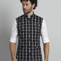 tandul Men Checkered Single Breasted Casual Blazer-picture-3