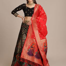 KALINI Printed Semi-Stitched Lehenga & Unstitched Blouse With Dupatta-picture-13