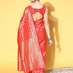 Mitera Woven Design Zari Silk Blend Dharmavaram Saree image 3