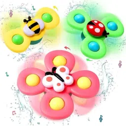 3pcs Suction Fidget Spinner Toys for Baby Bath, Water Toys,Rattle Toys for Kids Rattle-image-28