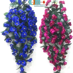 Artificial Creepers hanging flower Multicolor Daisy Artificial Flower with Pot-8