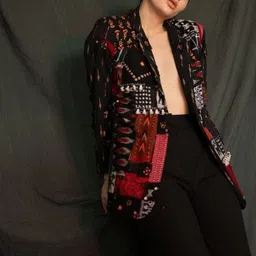 Swaroop by Swati Bhatia Printed Cotton Front Open Blazer image 3