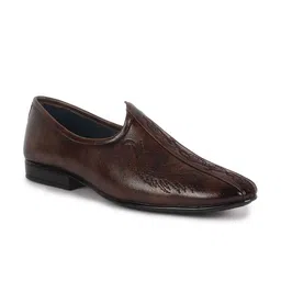 FAUSTO Men Textured PU Round Toe Loafers-image-67