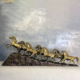 ArtCraft Bronze Toned & Gold Toned 7 Running Horses Showpiece-image-43
