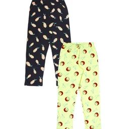 KiddoPanti Boys Pack Of 2 Printed Pure Cotton Straight-Leg Lounge Pants-32