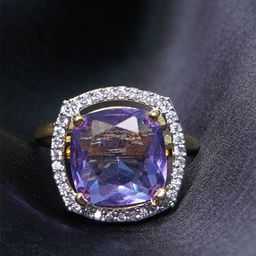 SHARLEEZ Rhodium-Plated American Diamond Stone-Studded Adjustable Finger Ring-image-49