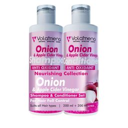 Volamena Set Of 2 Onion Apple Cider Vinegar Shampoo & Conditioner with Antioxidant Growth image 1