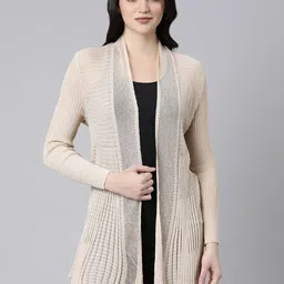 SHOWOFFFF Ribbed Open Front Longline Shrug-11