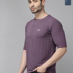 ATLANS Pack of 2 Self Design Round Neck Regular Fit Polyester T-shirt-picture-13