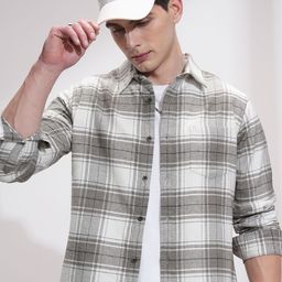 HIGHLANDER Men Slim Fit Opaque Checked Casual Shirt-image-78