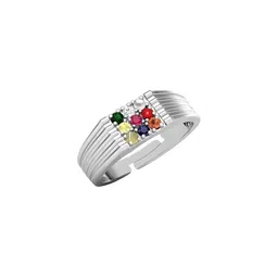 Navkar Crafts Alloy Silver Navratna Ring-picture-36