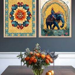 Kotart Brown & Yellow 2 Piece Wood Floral and Botanical Wall Paintings-picture-9