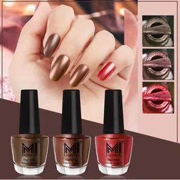 MI FASHION Set of 3 High Shine Long-Lasting Nail Lacquer12 ml Each - Metallic Coffee 04 - Brown Coffee 05 - Reddish Bronze 07-image-87