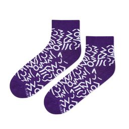 Dynamocks Purple & White Abstract Patterned Ankle-Length Socks image 5