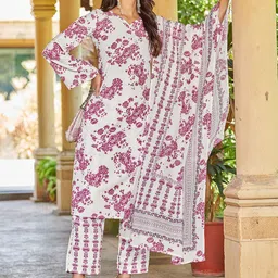 KALINI Floral Printed Straight Kurta with Trousers & Dupatta-picture-39