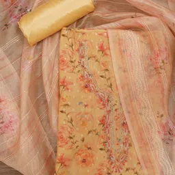 SHADOW & SAINING Printed Organza Unstitched Dress Material-image-18
