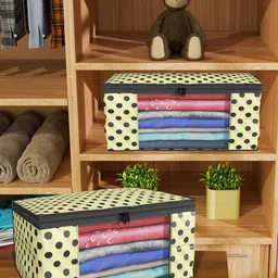 Kuber Industries Cream-Coloured & Black 6 Pieces Printed Drawer Organisers-12