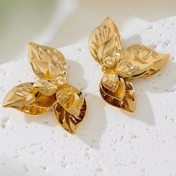 Krelin Gold-Plated Leaf Shaped Studs-image-16