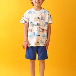 Anthrilo Boys Printed T-shirt with Shorts-image-90