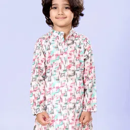 KiddoPanti Boys Geometric Printed Kurta-56