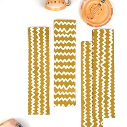 FREEDOM TREE 4-Pcs Yellow & White Printed Pure Cotton Dinner Table Napkins-image-79