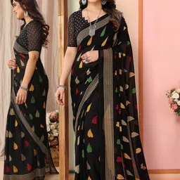 Jinal & Jinal Floral Pure Georgette Saree-picture-46