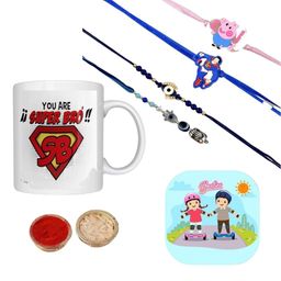 CraftVatika 8-Pcs Rakhi With Mug &GreetingCard With Fridge Magnet&Thilak-image-34
