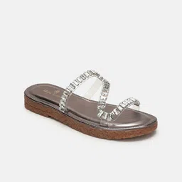Marc Loire Women Embellished Open Toe Flats-image-8