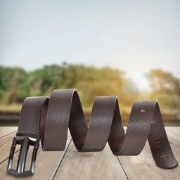 Sassora Men Checked Leather Belt-8