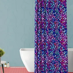 ArtzFolio Blue & White Printed Shower Curtains-36